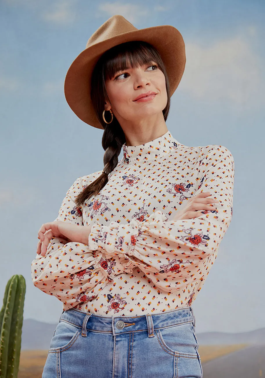 A Grace of One's Own Chiffon Blouse sold by Modcloth