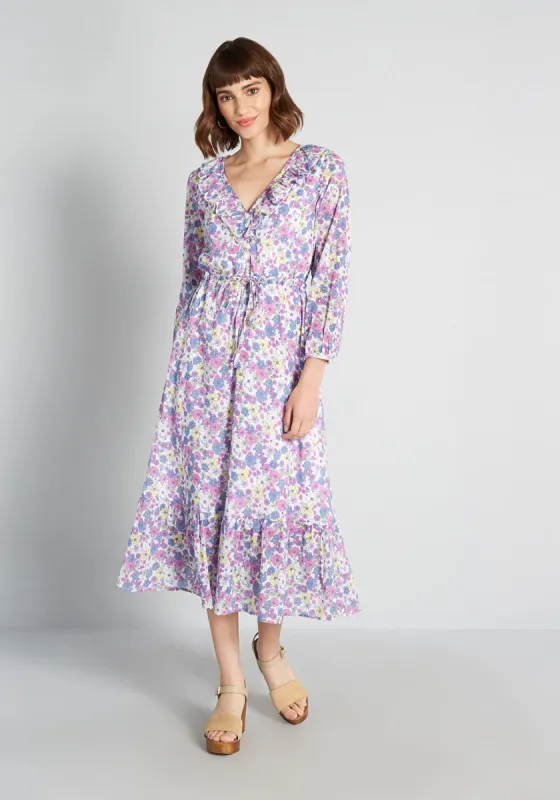 Ruffling For Flowers Midi Dress made by Modcloth