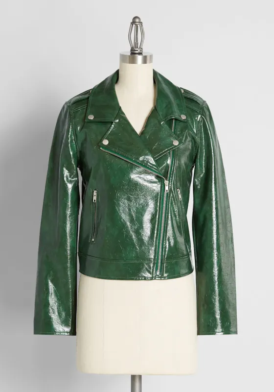 How About That Ride In? Vegan Leather Moto Jacket sold by Modcloth