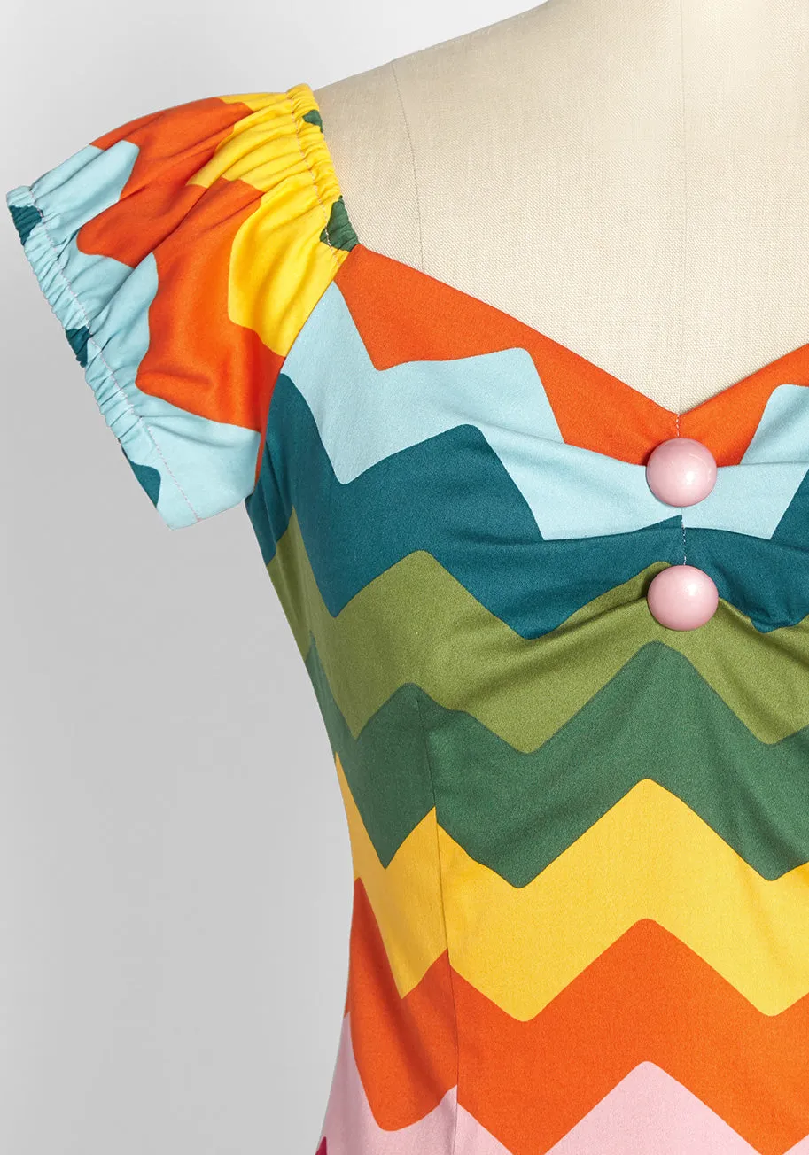 Zagged a Little Rainbow Cap Sleeve Top sold by Modcloth product image thumbnail 3