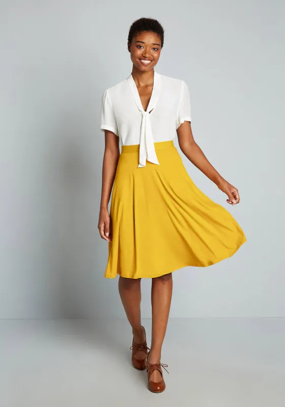 Excellence Attained Knit A-Line Skirt sold by Modcloth