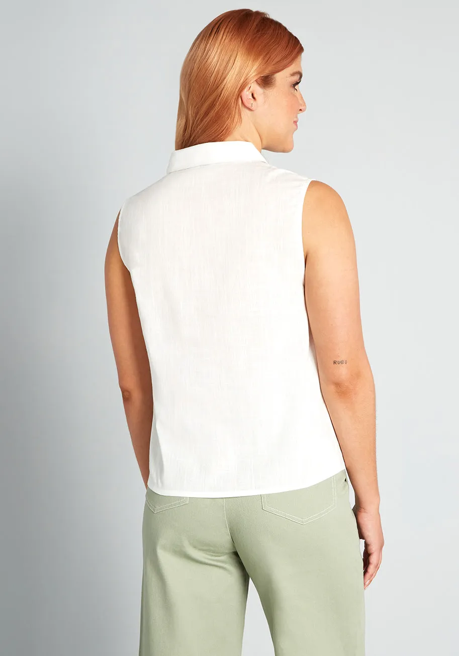 Exotic Palette Embroidered Sleeveless Blouse sold by Modcloth product image thumbnail 2
