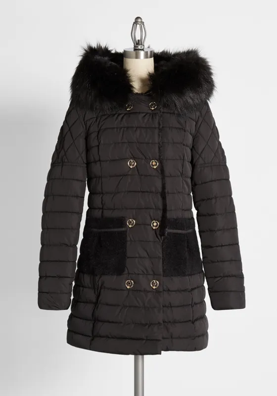Puff and Fluff Perfection Hooded Puffer Coat sold by Modcloth