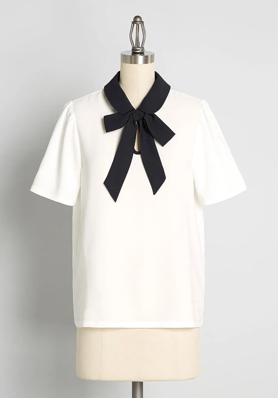 Positive First Impressions Tie-Neck Blouse sold by Modcloth product image thumbnail 5