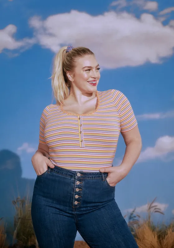 Hint of Lace Scoop Neck Top sold by Modcloth