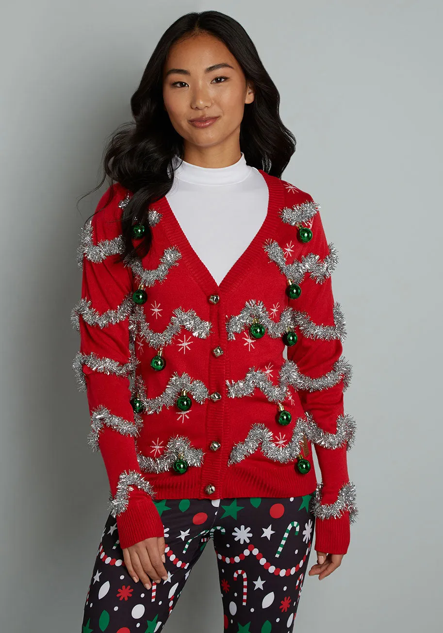 Decked To The Halls Cardigan sold by Modcloth