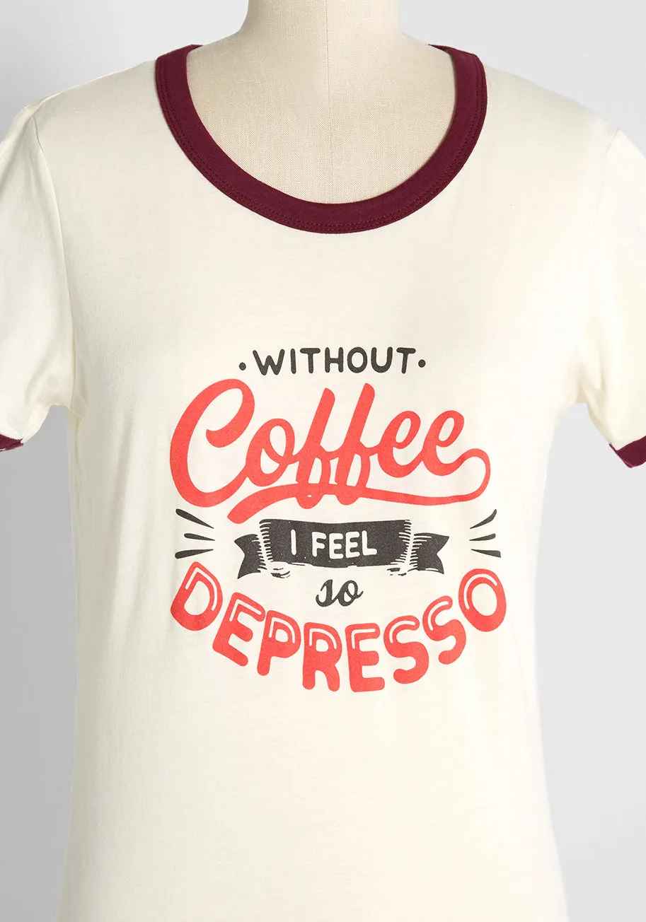 Coffee Is My Anti-Depresso Graphic Ringer Tee sold by Modcloth product image thumbnail 3