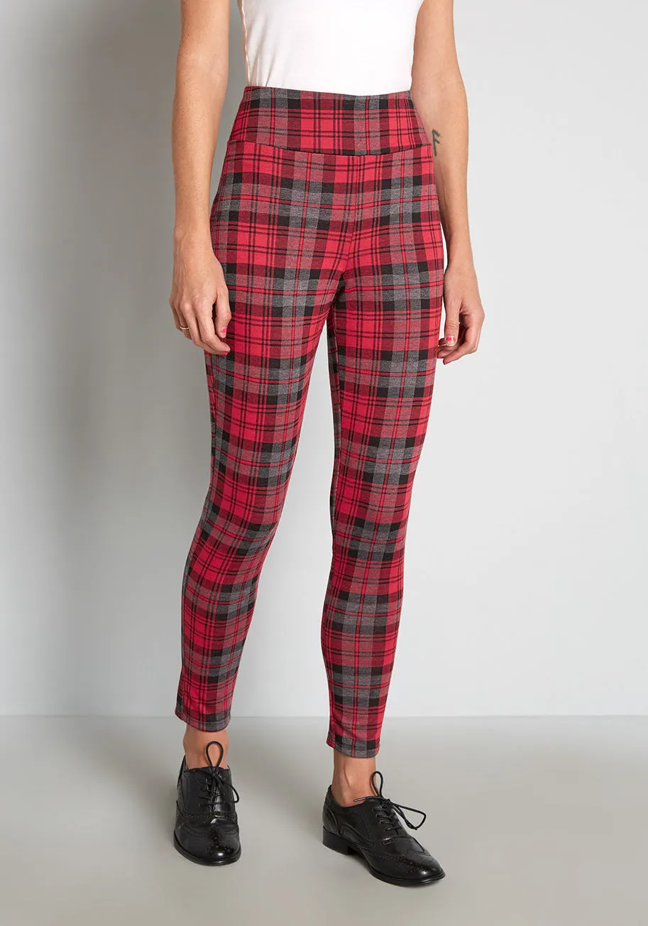 Never Plaid It So Good Leggings sold by Modcloth