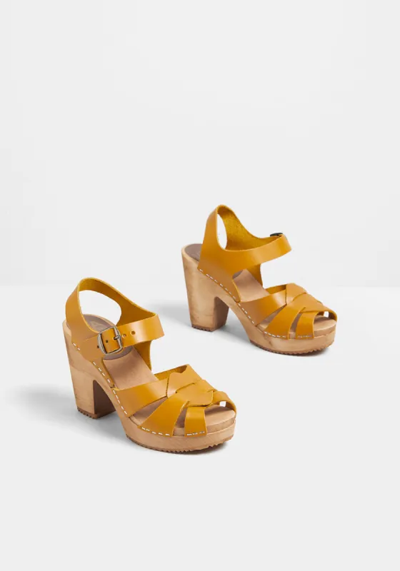 True to Platform Leather Clog sold by Modcloth