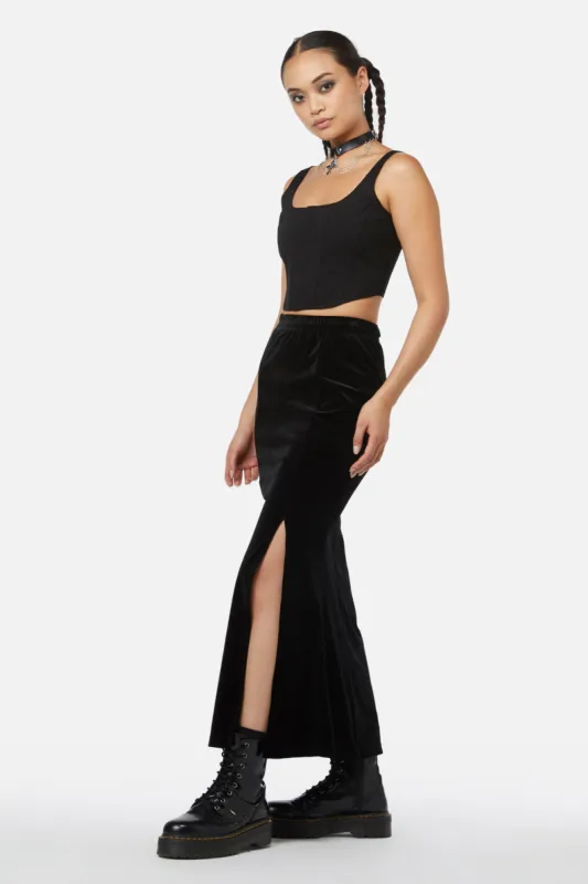Obsidian Velvet Skirt sold by Modcloth