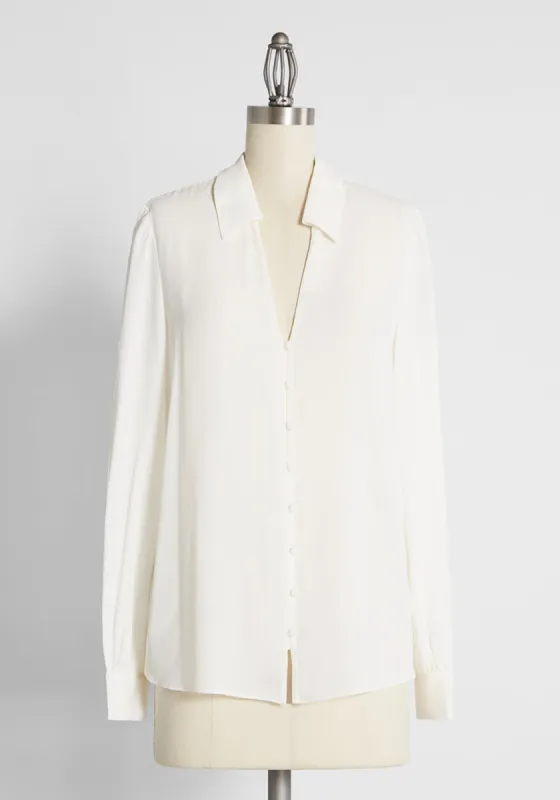 Here Comes Success Chiffon Blouse sold by Modcloth