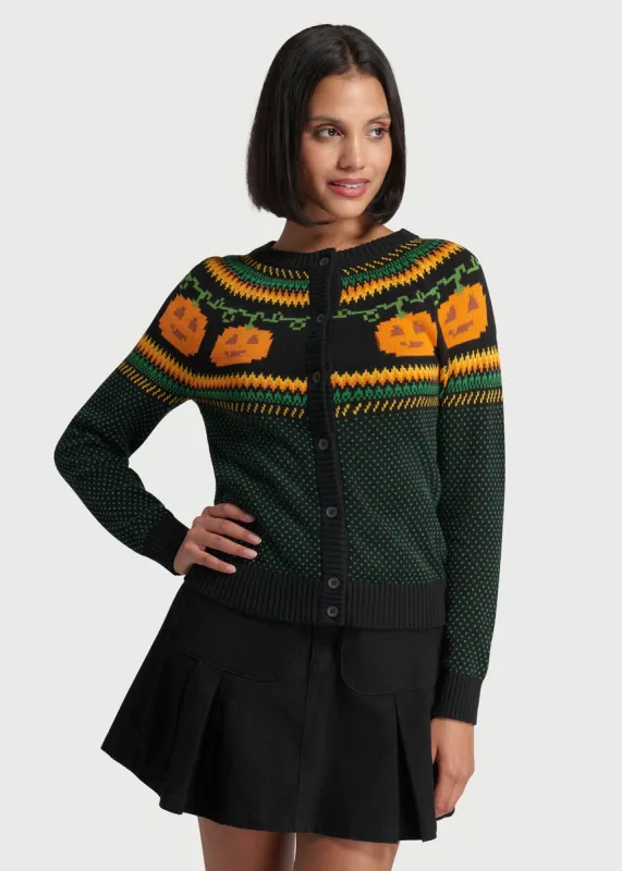 Give 'Em Pumpkin To Talk About Fair Isle Cardigan made by Modcloth