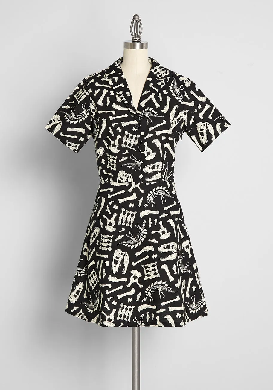 Prehistoric Graveyard Mini Dress sold by Modcloth