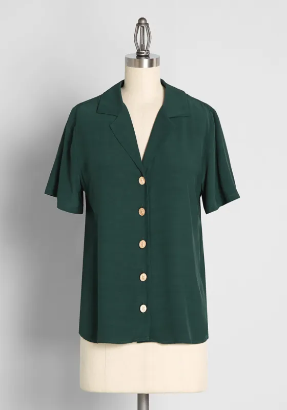 Such a Cat-ch Button-Up Top sold by Modcloth