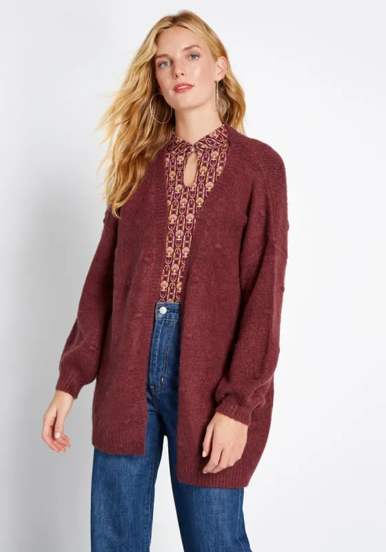 Textured Tendency Long Cardigan sold by Modcloth