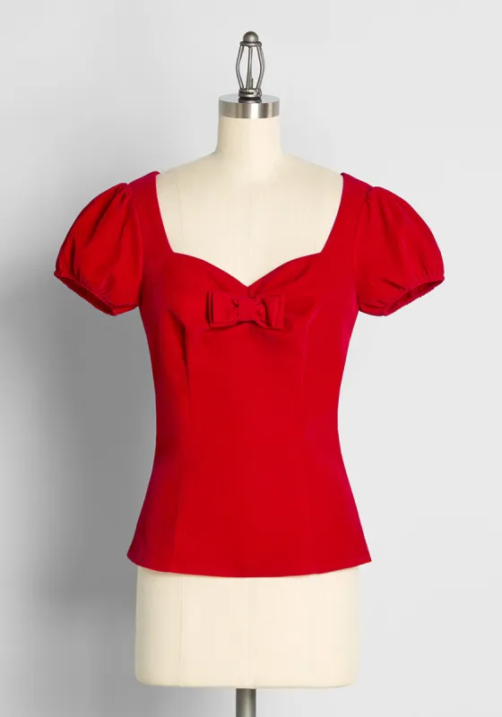 Gorgeously Gift Wrapped Velvet Top sold by Modcloth
