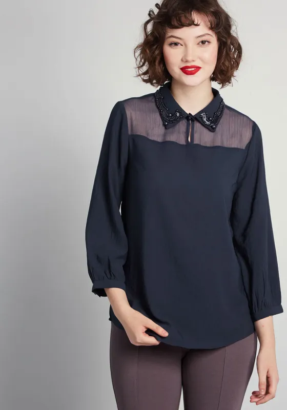 Tout of the Ordinary Chiffon Blouse sold by Modcloth