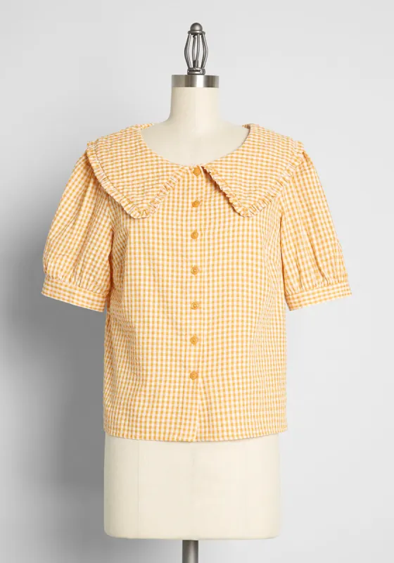Bring Me Gingham Button-Up Top made by Princess Highway