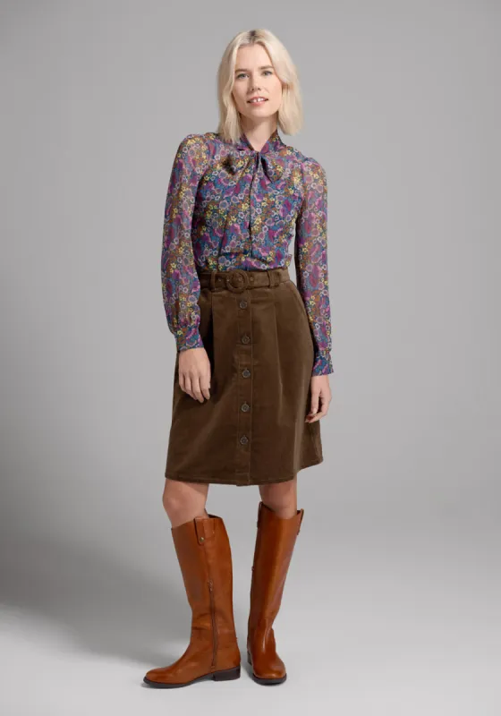 She's A Mystery Novel Tie-Neck Blouse sold by Modcloth