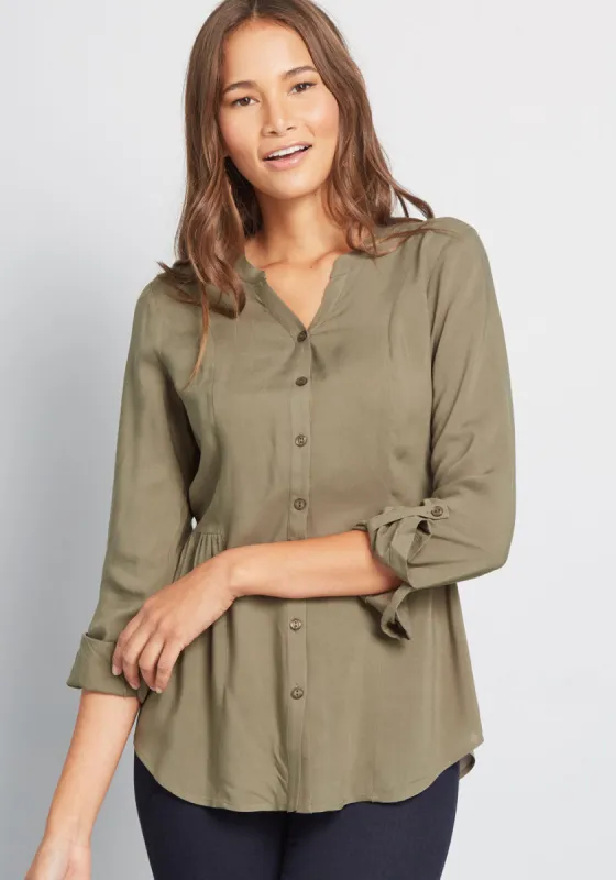 Trusty Travel Button-Up Top sold by Modcloth