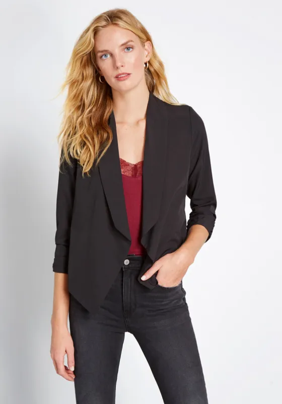 Marketing Maven Draped Blazer sold by Modcloth