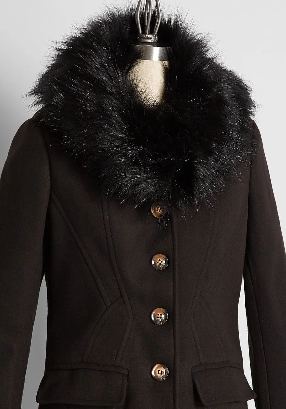 Sledding Season Faux Fur-Trim Coat sold by Modcloth product image thumbnail 3