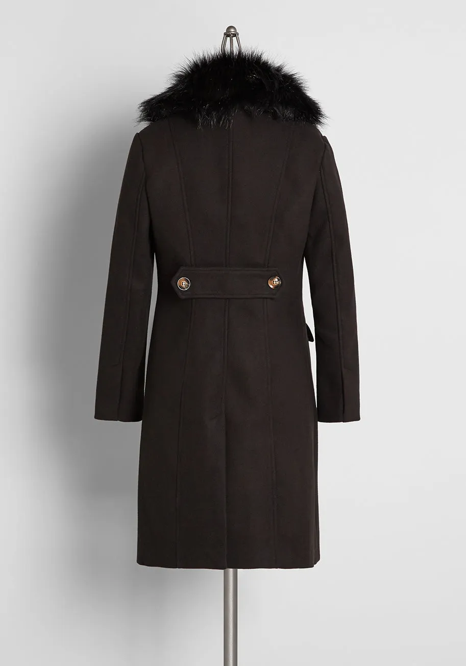 Sledding Season Faux Fur-Trim Coat sold by Modcloth product image thumbnail 2