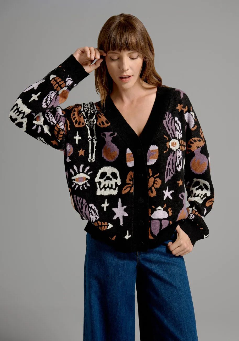 Creepy Curios Oversized Cardigan sold by Modcloth