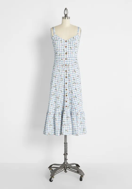 Party on the Prairie Grounds Midi Dress sold by Modcloth