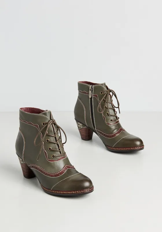 Undaunted and Darling Lace-Up Bootie sold by Modcloth