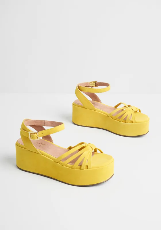 Touching Suede Flatform Sandal made by Modcloth