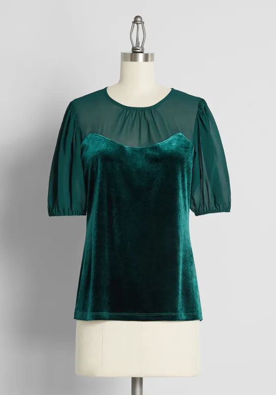 For Sheer Love of Velvet Top sold by Modcloth