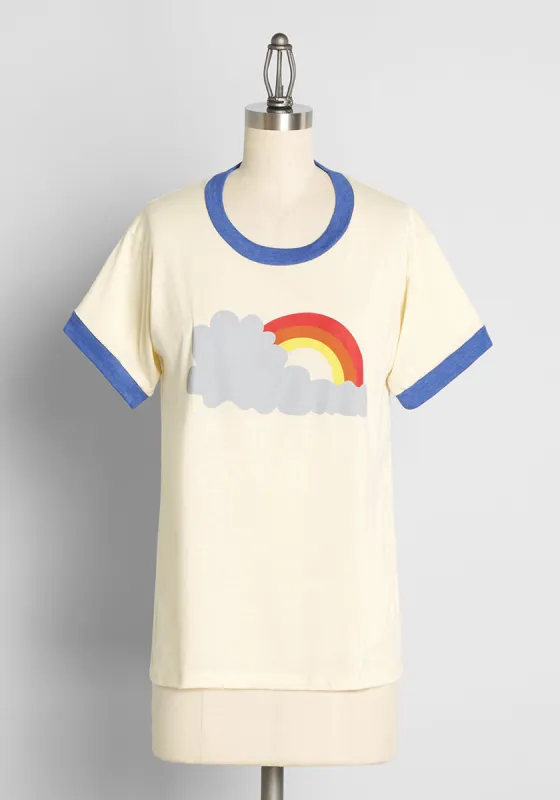 ModCloth x CAMP Collection Shady Rainbow Graphic Ringer Tee sold by Modcloth