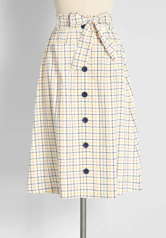 Summer Kickoff Button-Front Skirt sold by Modcloth