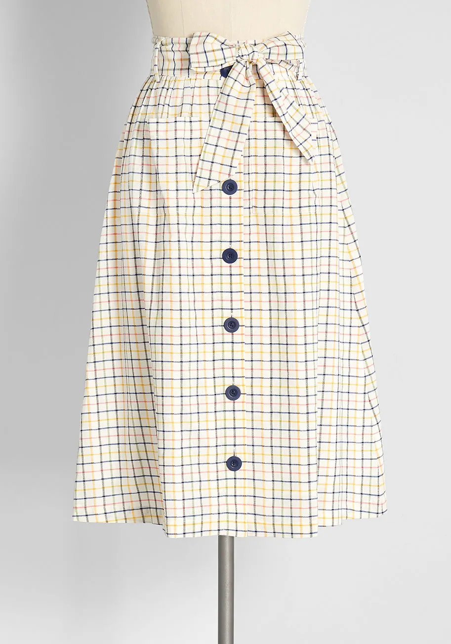 Summer Kickoff Button-Front Skirt sold by Modcloth