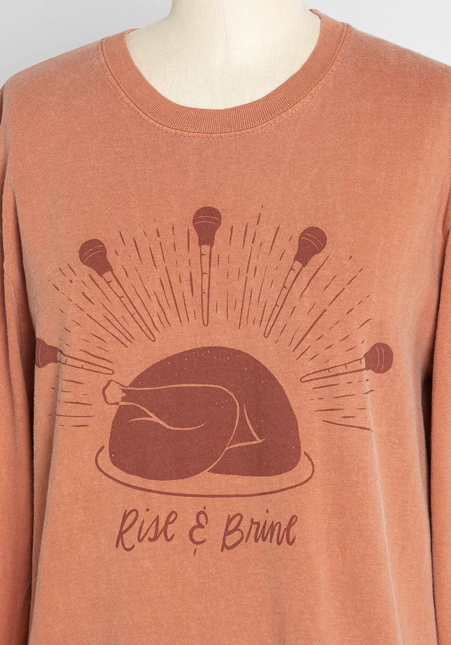 It's Time to Rise and Brine Graphic Long Sleeve Tee sold by Modcloth product image thumbnail 3