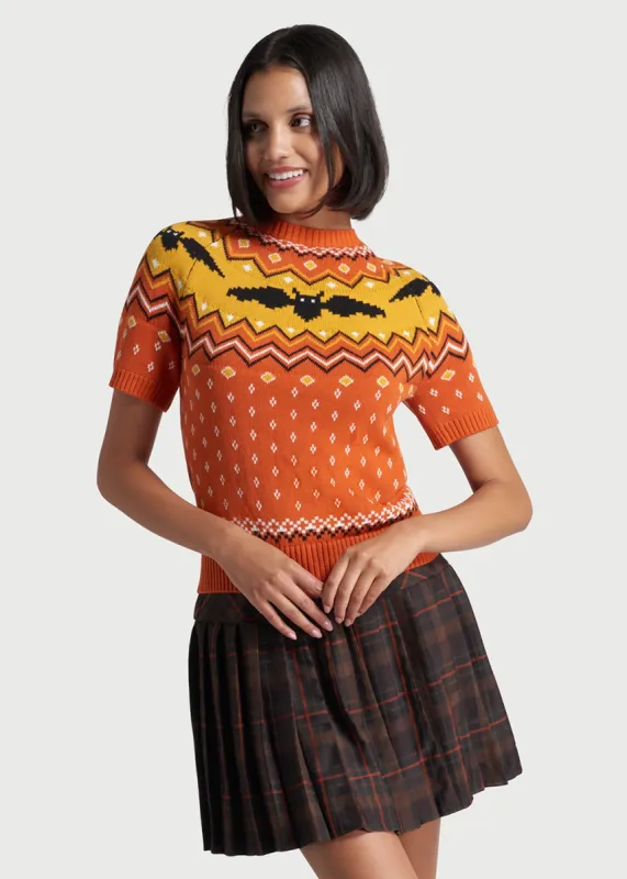It Be Like 'Bat' Fair Isle Short Sleeve Sweater sold by Modcloth