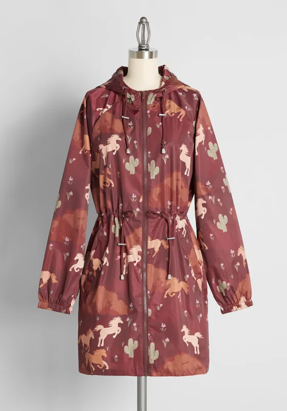 Western Wilderness Rain Jacket sold by Modcloth