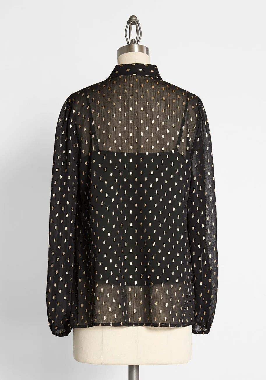 Long Term Goals Tie-Neck Blouse sold by Modcloth product image thumbnail 3
