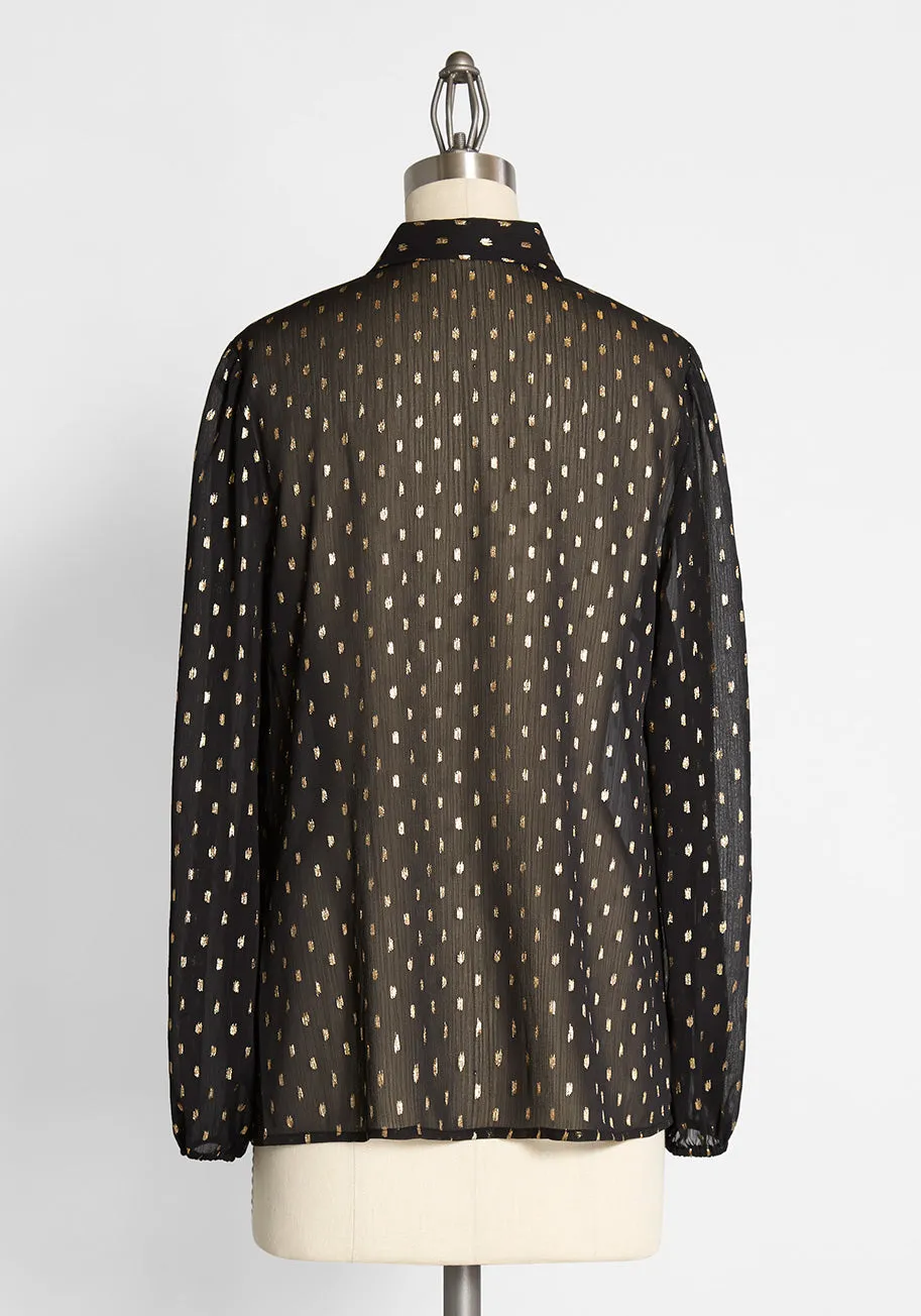 Long Term Goals Tie-Neck Blouse sold by Modcloth product image thumbnail 5