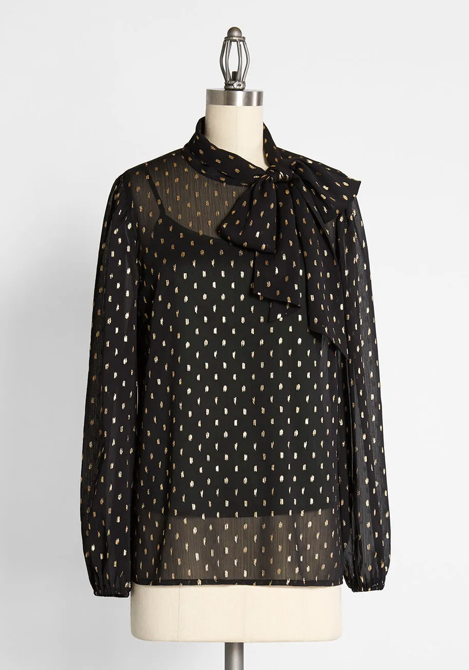 Long Term Goals Tie-Neck Blouse sold by Modcloth product image thumbnail 2