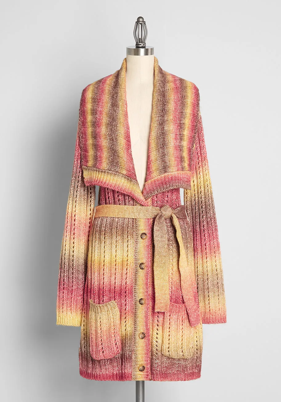 The Last Summer Sunset Longline Cardigan sold by Modcloth