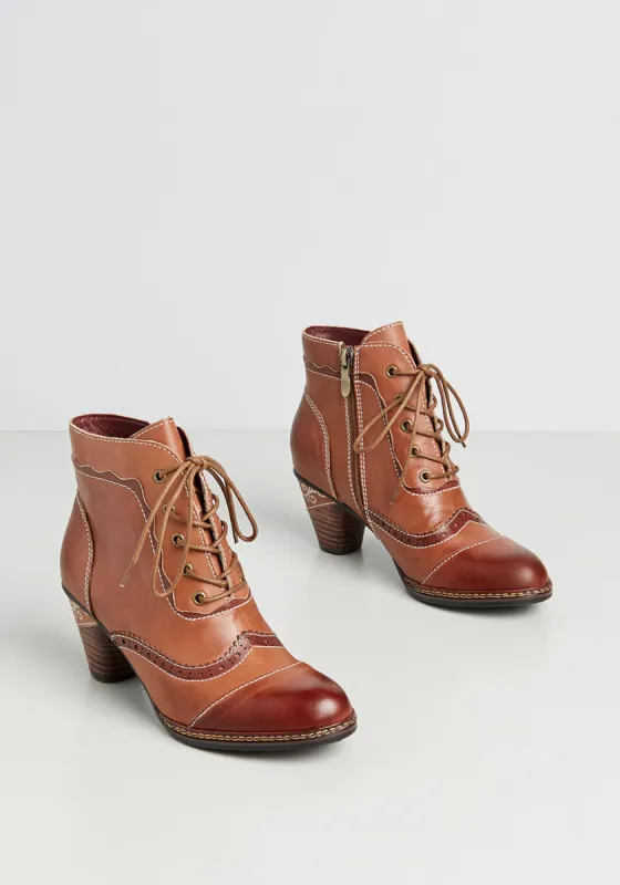 Undaunted and Darling Lace-Up Bootie sold by Modcloth