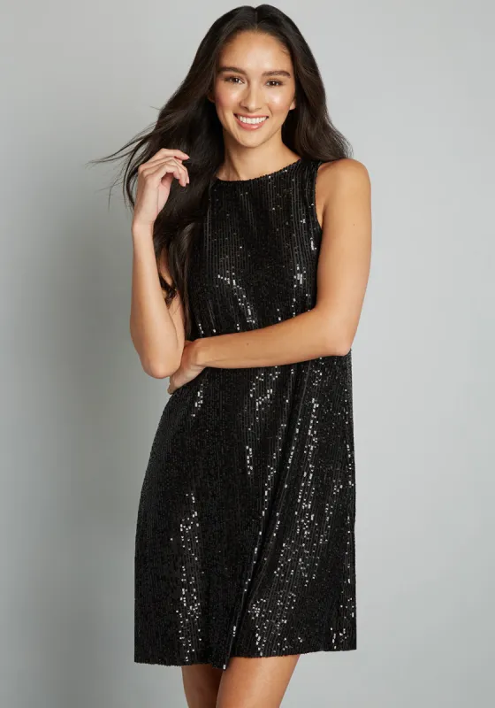 Shine and Dine Sequin Shift Dress sold by Modcloth