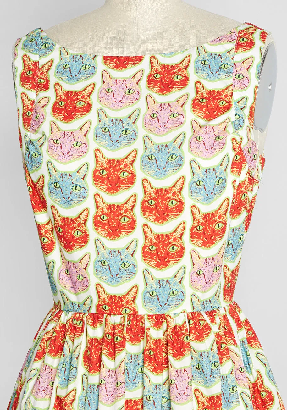 The Moment is Meow Fit and Flare Dress sold by Modcloth product image thumbnail 3