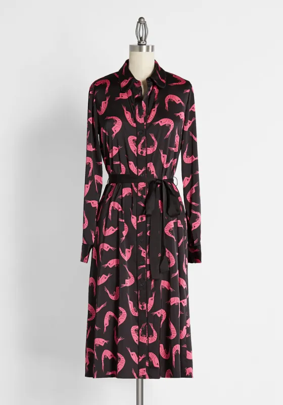 Prawns 'til Dawn Shirt Dress sold by Modcloth
