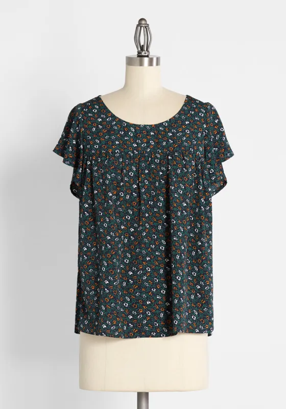 Sweetness In the Air Flutter Sleeve Top sold by Modcloth
