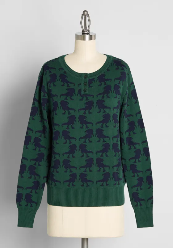 'Dino' What I Like Sweater sold by Modcloth