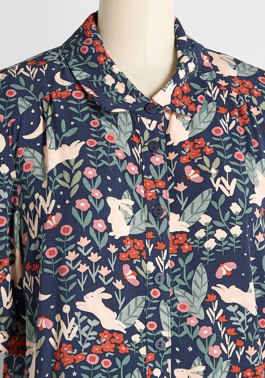 Nocturnal Bunny Bliss Blouse sold by Modcloth product image thumbnail 3