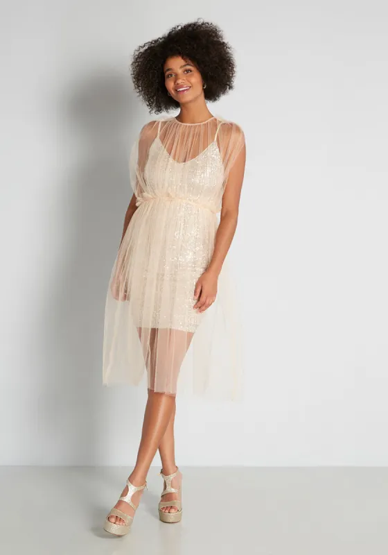Sheer to Sparkle Mini Dress sold by Modcloth